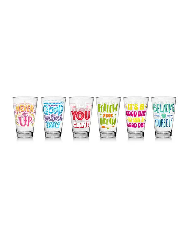 Set of 6 - NEVER GIVE UP NADIA LD TUMBL. 310ML