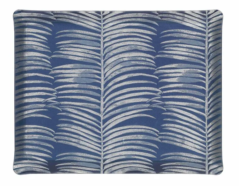 ACRYLIC TRAY 46X36CM TRIBAL NAVY BLUE
