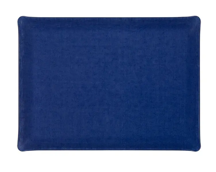 ACRYLIC TRAY 46*36 LINEN NAVY BLUE