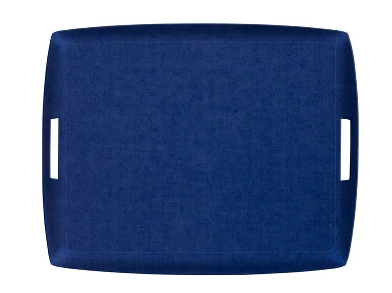 ACRYLIC TRAY 54*43 LINEN NAVY BLUE