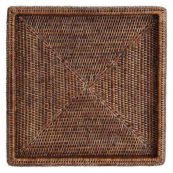 BOTANIO SQUARE TRAY 40X40X5CM BROWN