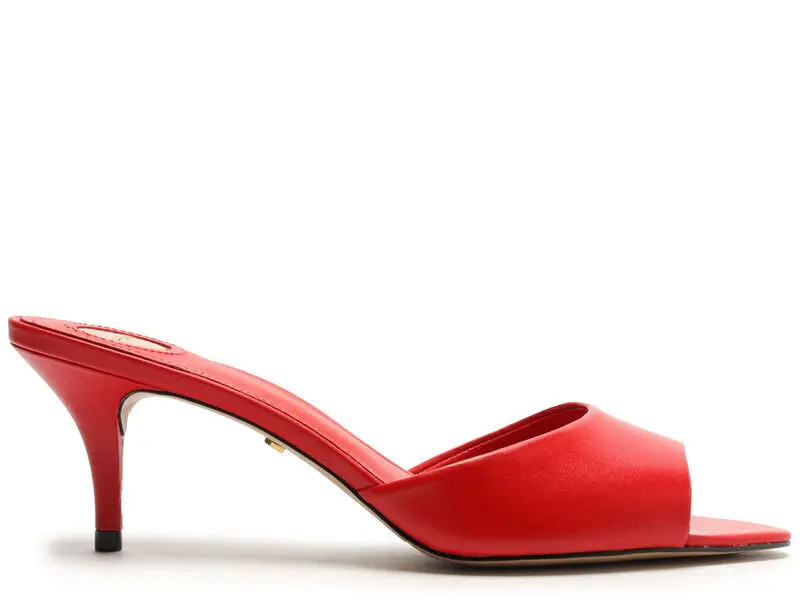  Leather Mid-Heel Mule