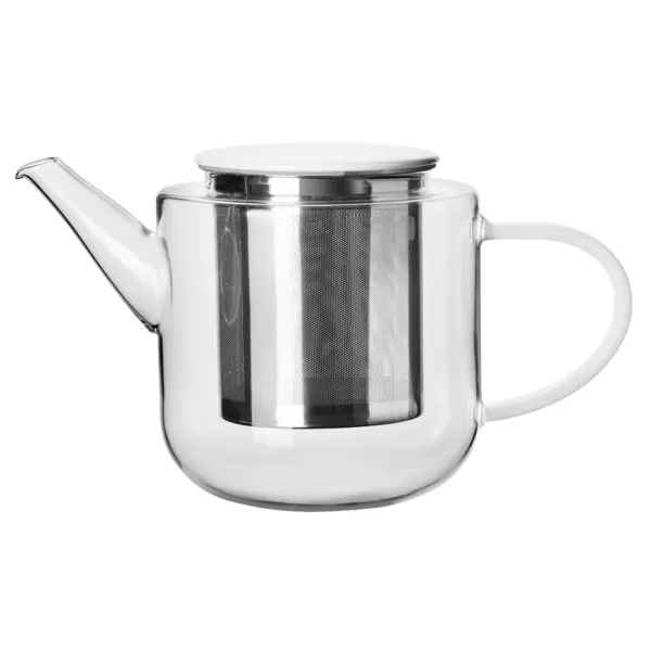 teapot with white handle/lid