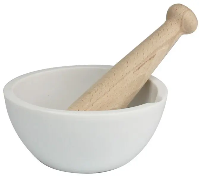 White Porcelain Mortar with Pestle