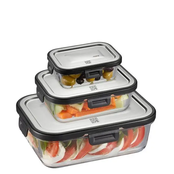 Set of 3 - RECTANGULAR FOOD STORAGE CONTAINER SET MILO