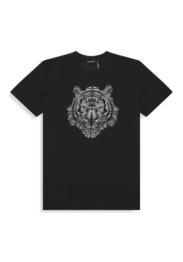  Tiger Print Short-Sleeve T-shirt