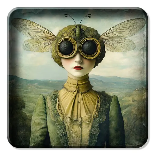 Square Tray- Alisa - Moss bee girl  30x30 cm