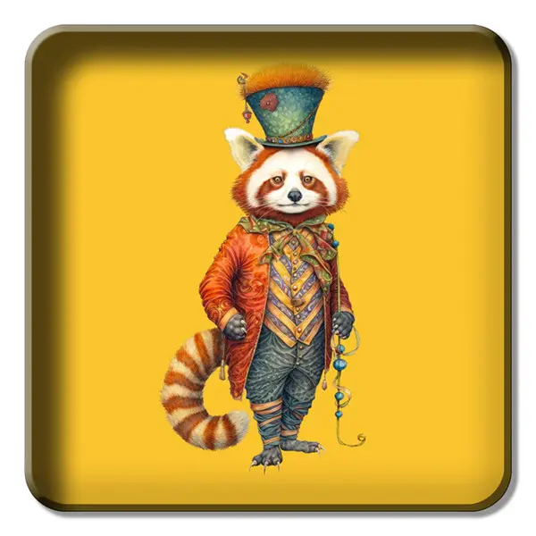 Square Tray - Circus Red Panda Yellow  30 cm