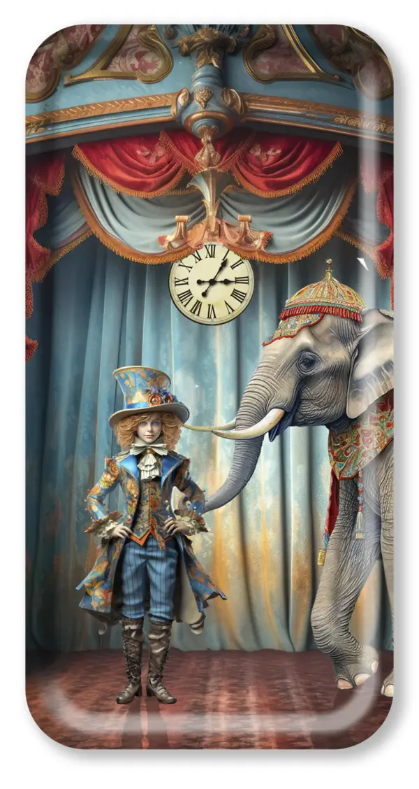 Rectangle Wood Tray - Alice - Hatter 43x22 cm