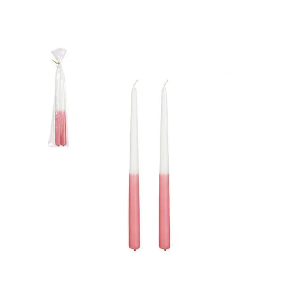 Dip-dye dinner candle salmon 2 pieces - h30xd2,2cm