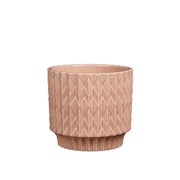 Lauria pot round l. pink - h16xd17,5cm