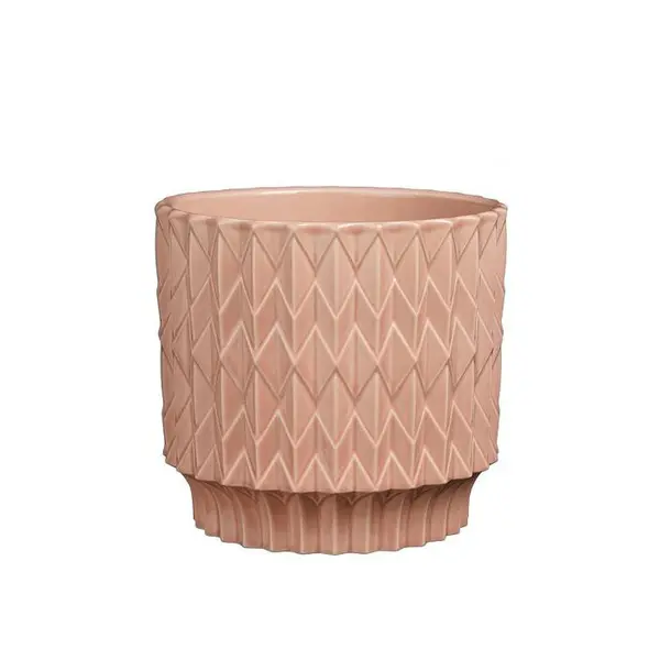 Lauria pot round l. pink - h18xd19cm