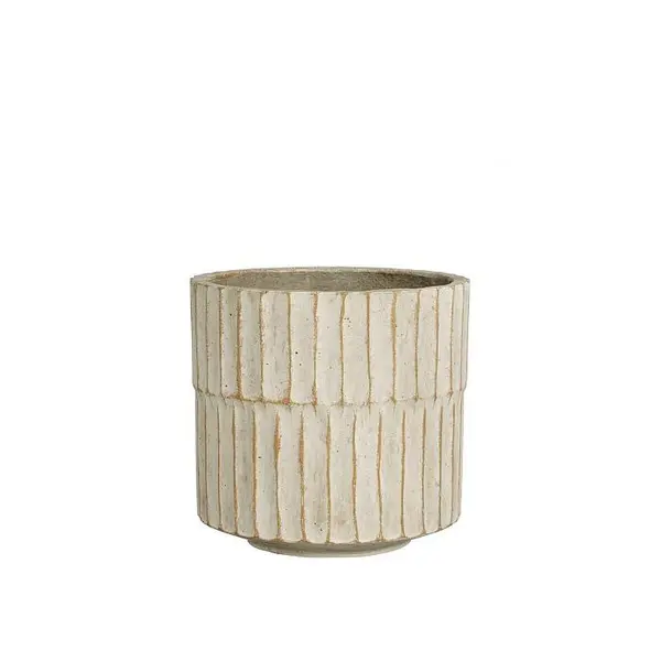 Apiro pot round off white - h19xd20cm