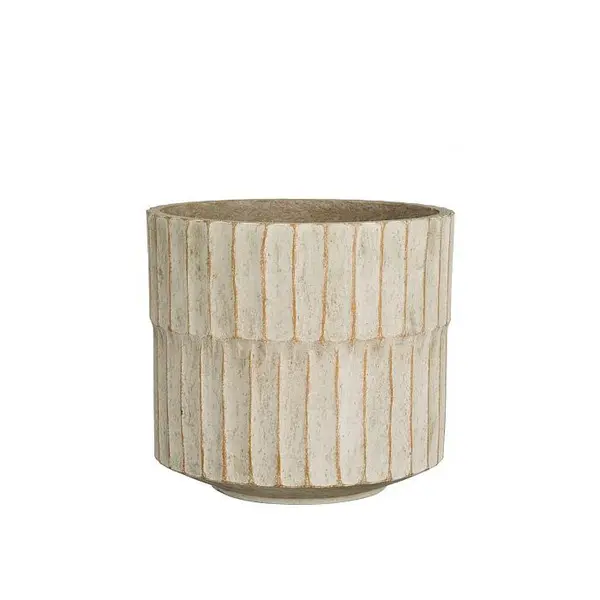Apiro pot round off white - h22xd24,5cm