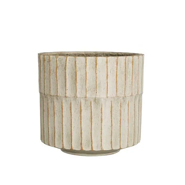Apiro pot round off white - h25,5xd27,5cm