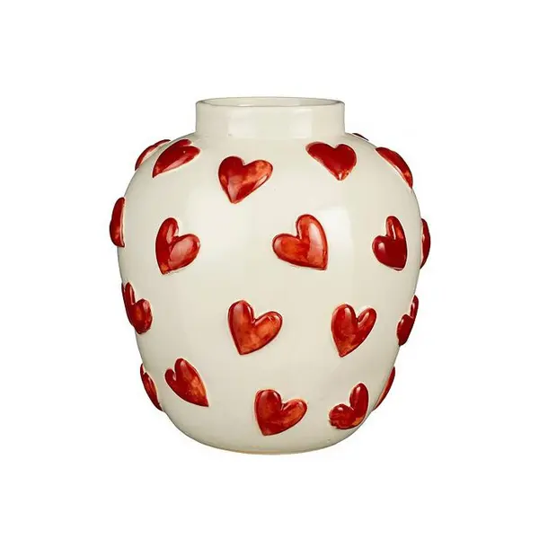 Hearts vase white - h32,5xd30cm