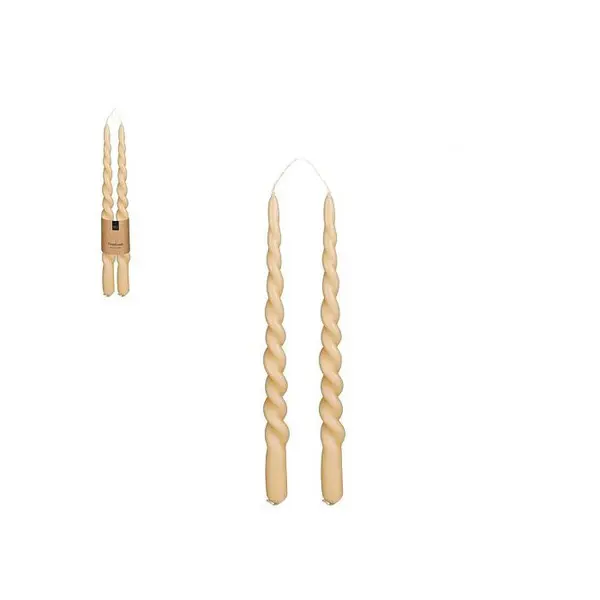 Twist dinner candle l. brown 2 pieces - h29xd2,2cm