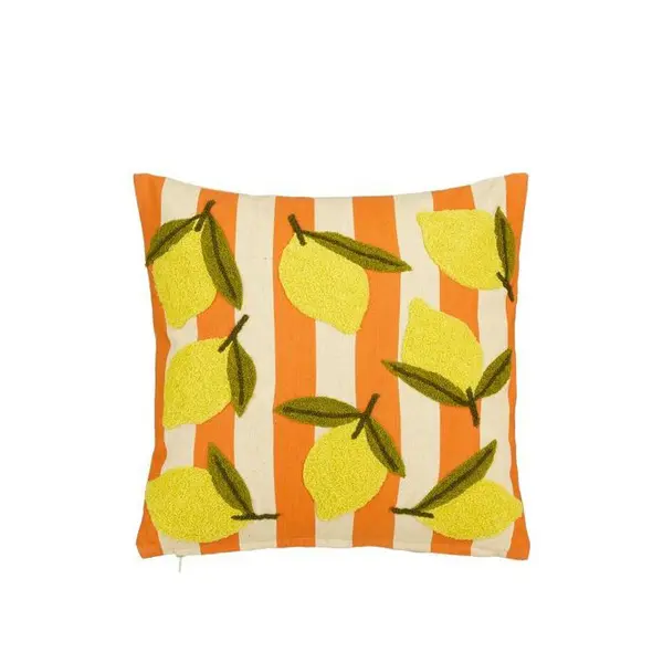 Cushion lemon off white - l45xw45xh10cm