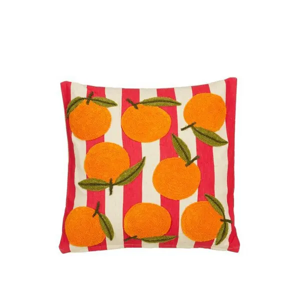 Cushion orange off white - l45xw45xh10cm