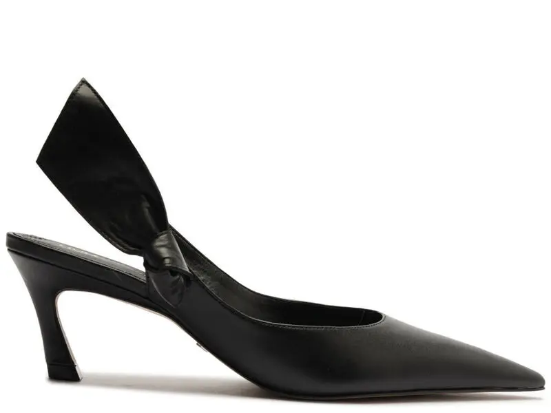 Leather Low-Heel Slingback Pumps
