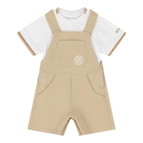  Logo-embroidered Dungaree Set