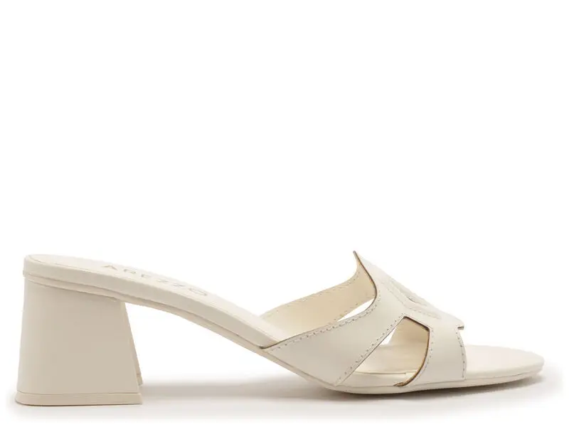  Leather Block Heel Mules