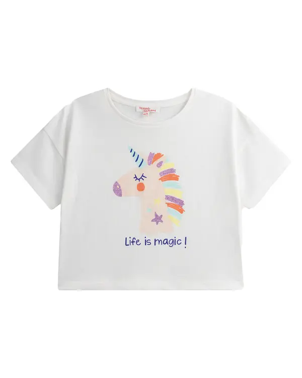  Short-sleeve T-shirt with Unicorn Animation