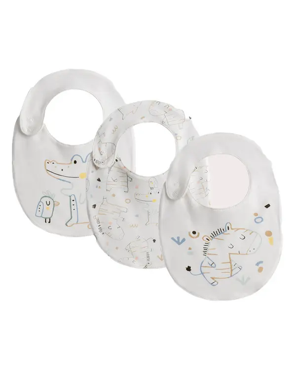 Pack of 3 Zebra Design Bibs