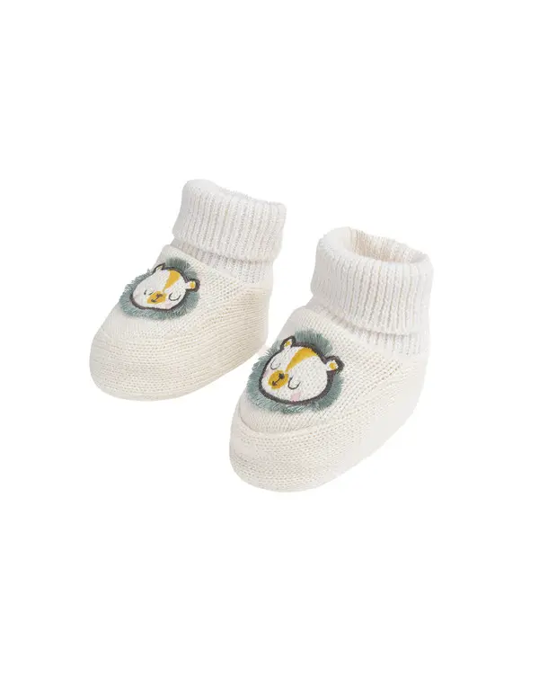 Ecru Knitted Booties 