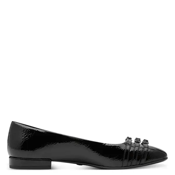 Patent Leather Loafer Flats with Triple Buckle Straps Image