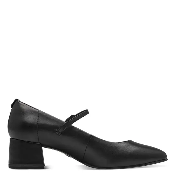 Leather Mary Jane Pumps with a Block Heel Image