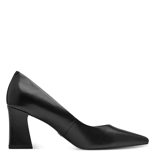 Leather Pumps with a Sculptural Block Heel