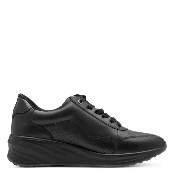 Leather Platform Sneakers with a Side Zipper Image