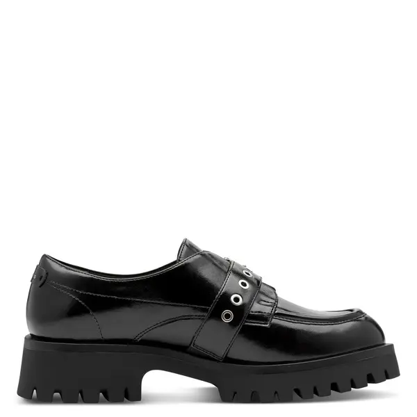 Lug-Sole Loafers with a Buckle Strap Image