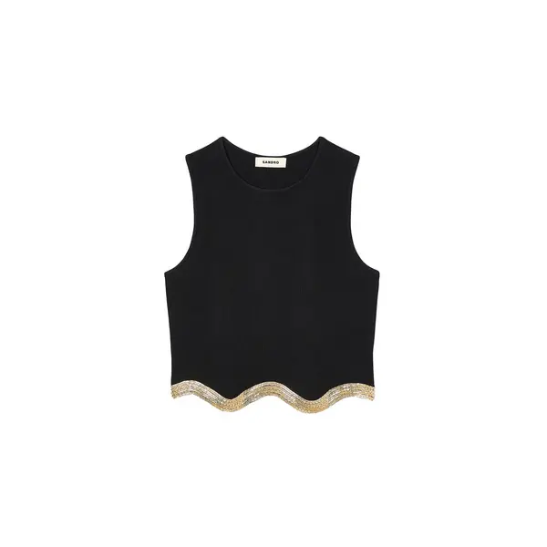 Cropped Jumper with Chain Detail