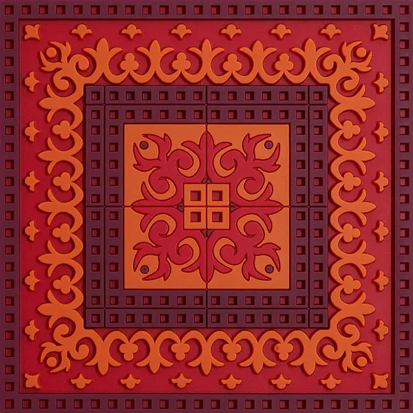 Coaster Sejjadeh Zen Feu - 2Pcs 9x9cm