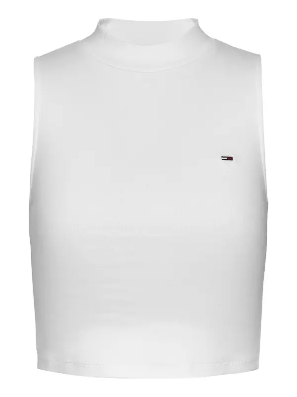  Slim Mock Neck Sleeveless Top