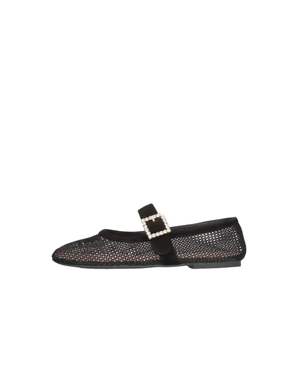  Mesh Mary Jane Flats with Buckle Detail