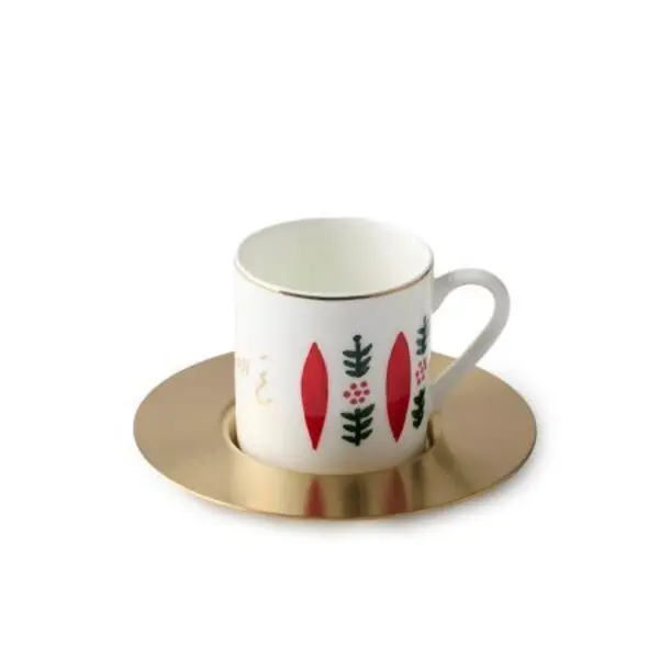 Set of 6 - Heritage Espresso Cups with Saucers 