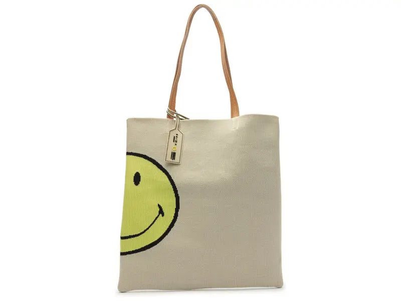 Smiley Crochet Tote Bag