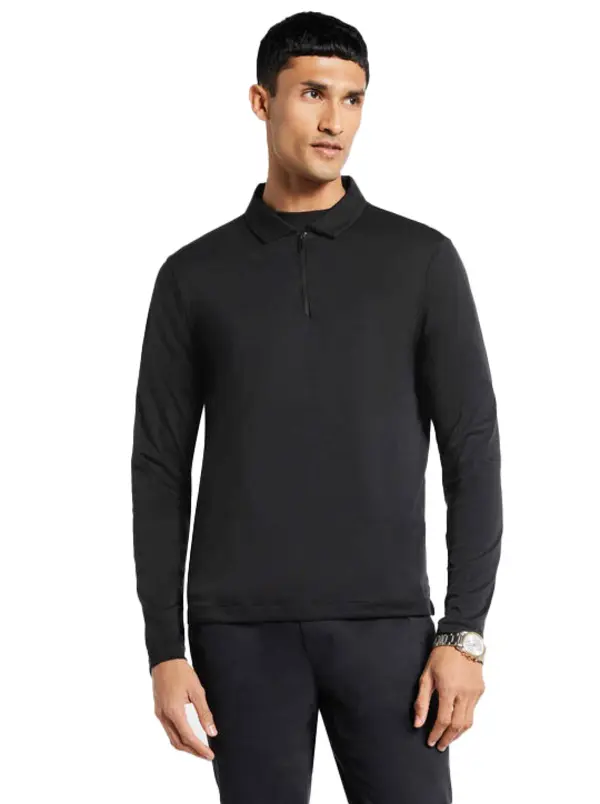  Cotton Half-Zip Polo Shirt