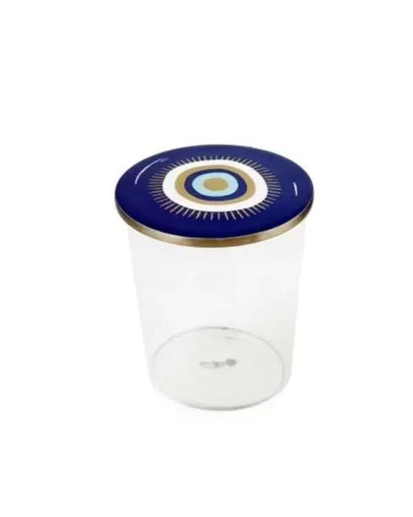  Candy Jar Slanted Aluminum Lid Blue Eye