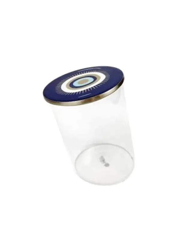  Candy Jar Slanted Aluminum Lid Blue Eye