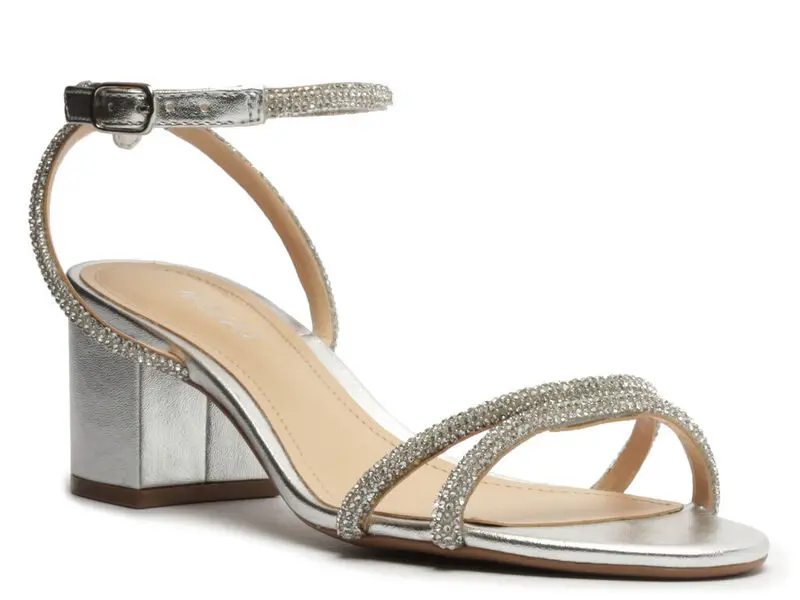 Block Heel Rhinestone Sandal