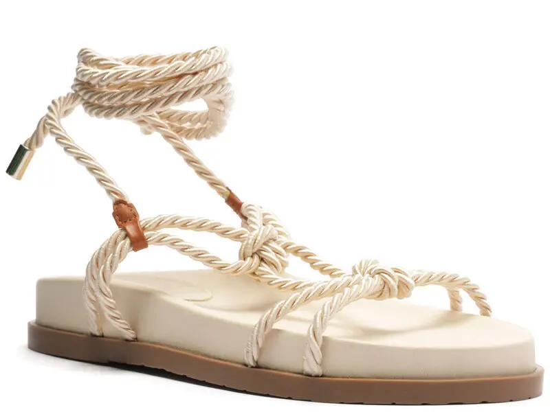 Papete Sandal with Straps and Lace-up