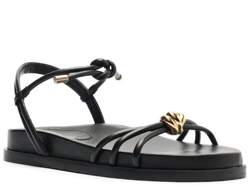 Leather Metal Knot Papete Sandal