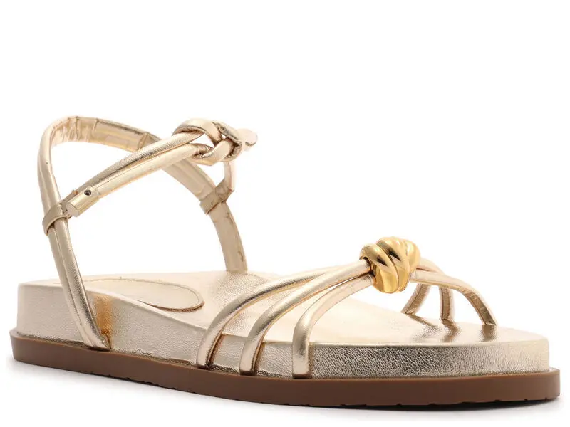 Leather Metal Knot Papete Sandal