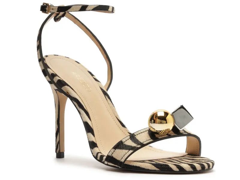 Animal Print High Heel Metal Sandal