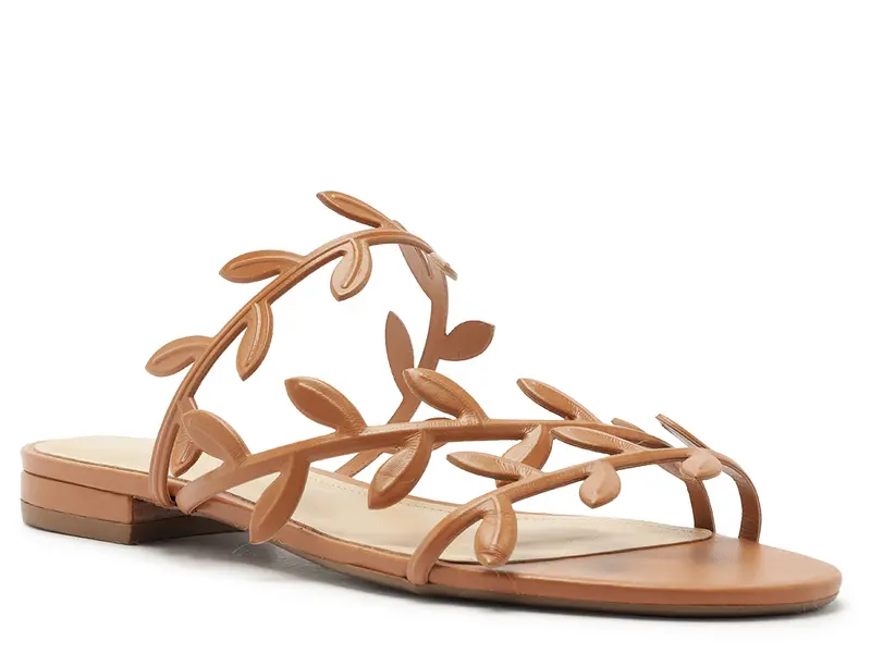 Flat Sandal with Leaf Detail