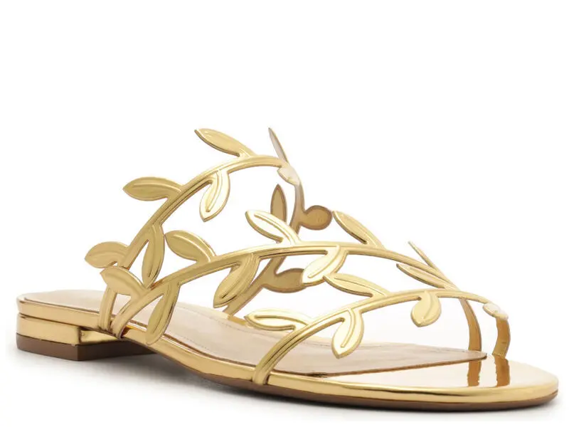 Flat Sandal with Leaf Detail